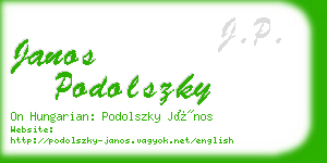 janos podolszky business card